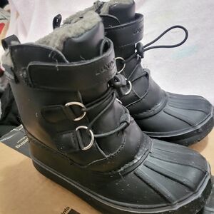 Black Winter Boots with Fur Lining